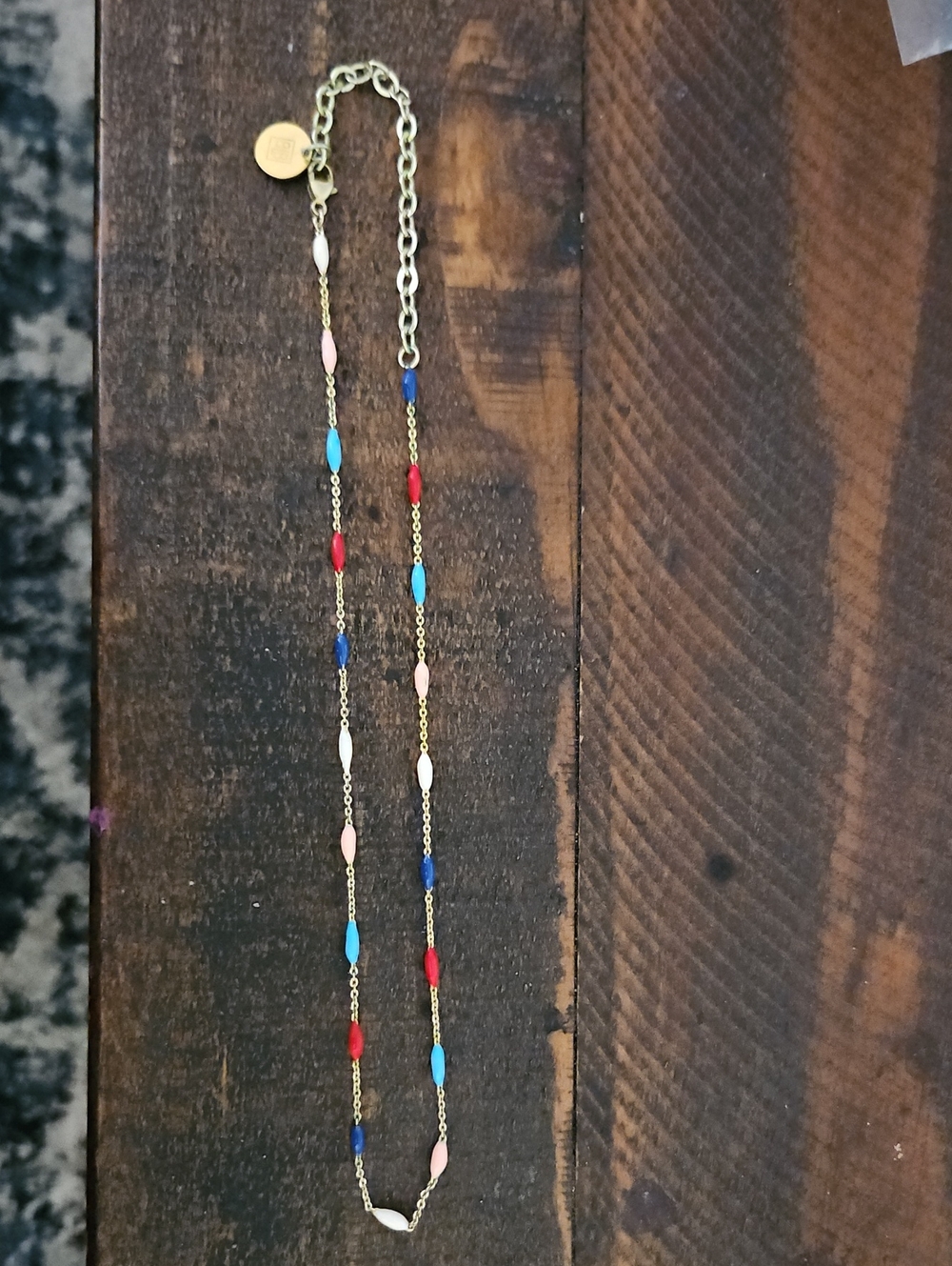 New Gold Multi-Color Beaded Women’s Necklace - Elegant Colorful Station Beads